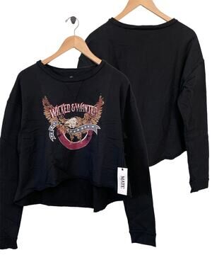 Mate The Label Crop USA Supima Cotton Eagle Sweater Small medium biker edgy USA